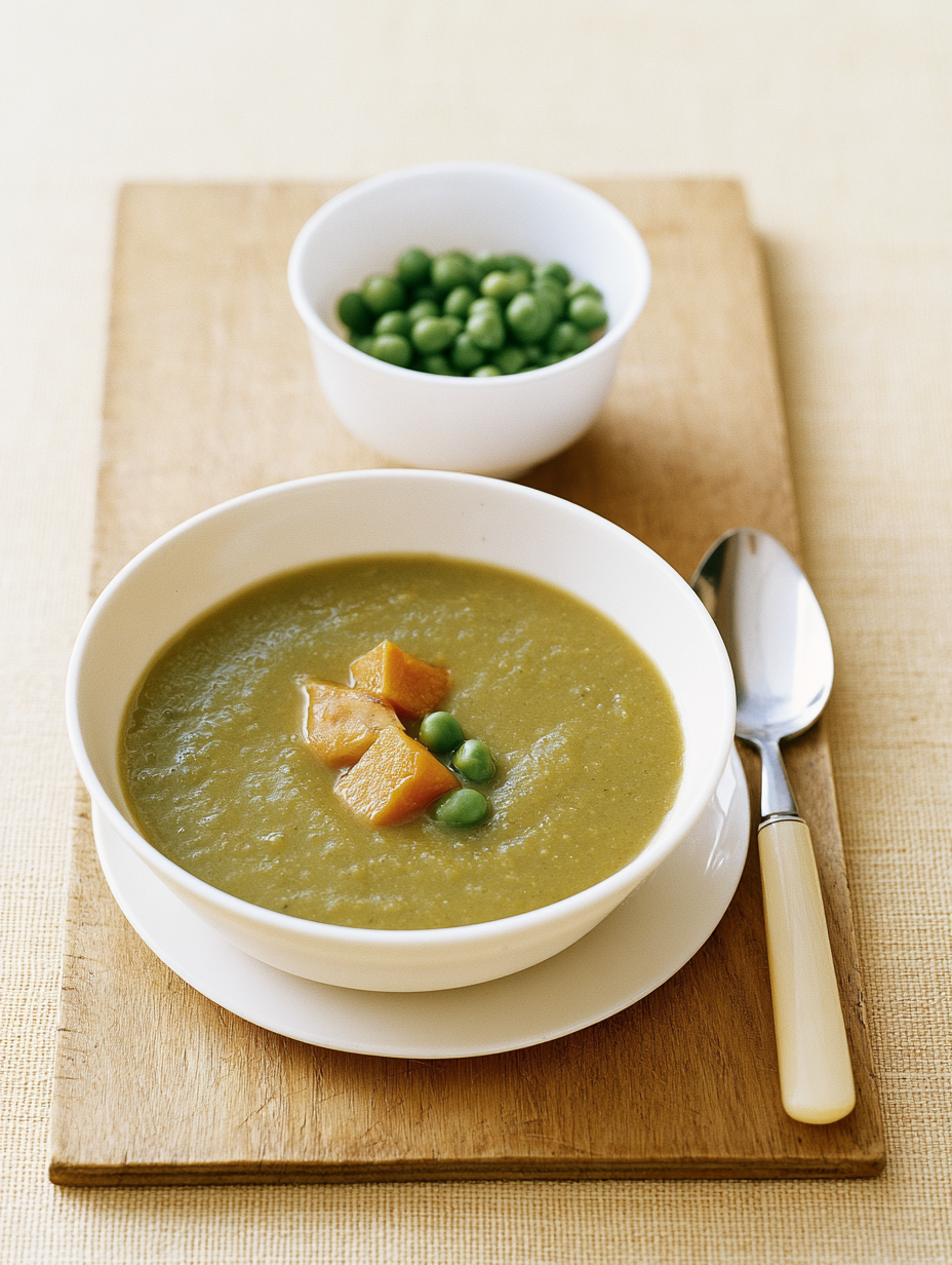Purée de petit pois-carotte et patate douce